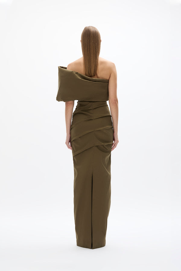 Rachel Gilbert Kat Gown Olive | Shop Rachel Gilbert Online – Rachel Gilbert US