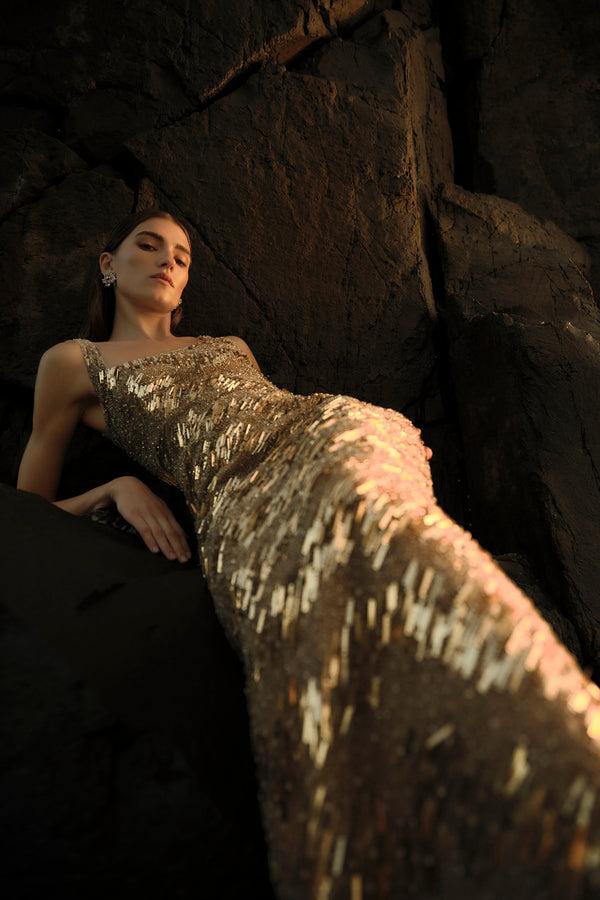 Rachel Gilbert Marcel Gown Gold Silver | Shop Rachel Gilbert Online – Rachel Gilbert US