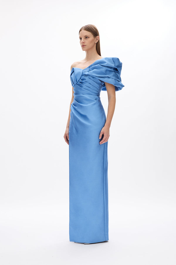 Rachel Gilbert Marlo Gown In Cornflower | Shop Rachel Gilbert Online – Rachel Gilbert US
