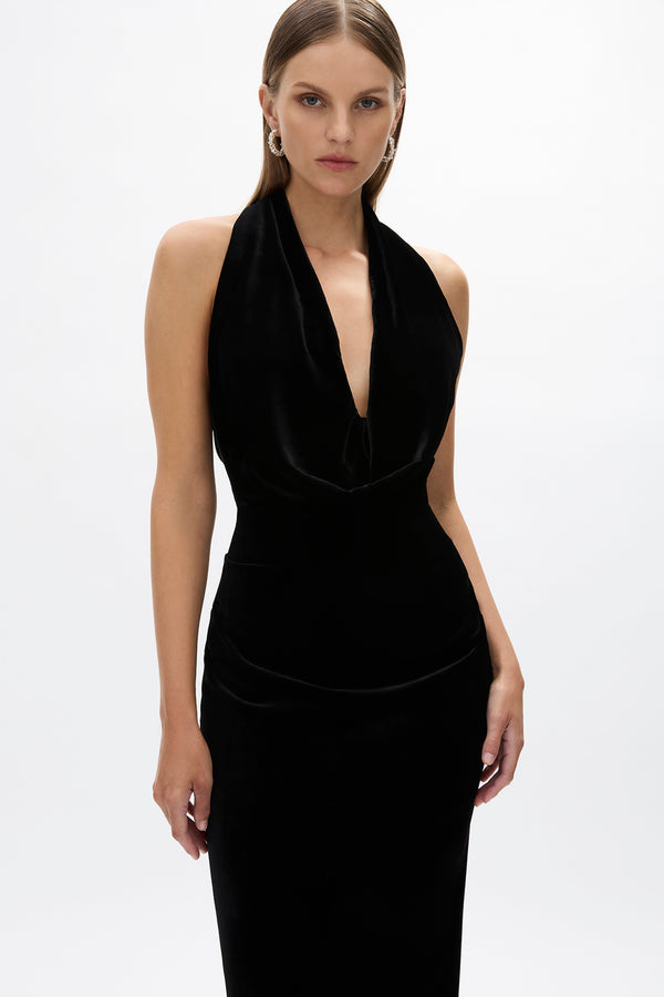 Rachel Gilbert Martin Plunge Gown Black | Shop Rachel Gilbert Online – Rachel Gilbert US