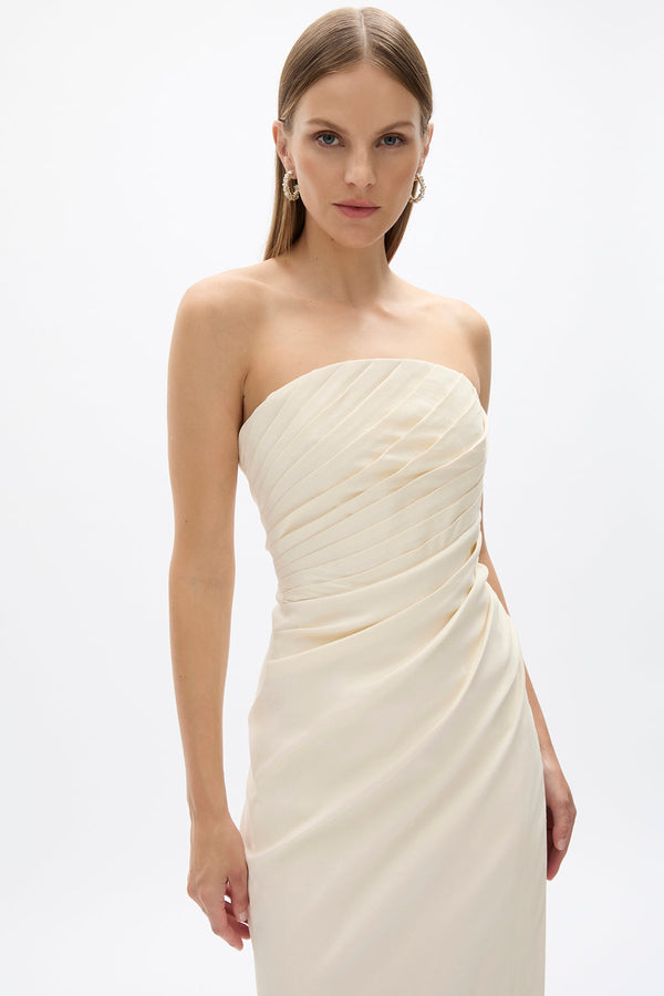 Rachel Gilbert Mira Gown Coconut| Shop Rachel Gilbert Online – Rachel Gilbert US