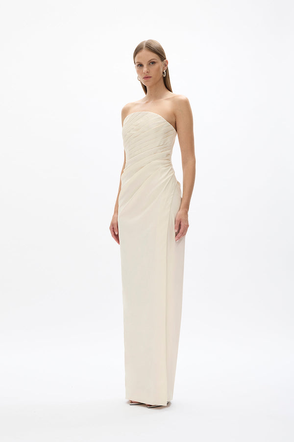 Rachel Gilbert Mira Gown Coconut| Shop Rachel Gilbert Online – Rachel Gilbert US