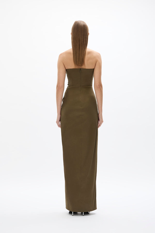 Rachel Gilbert Mira Gown Olive | Shop Rachel Gilbert Online – Rachel Gilbert US