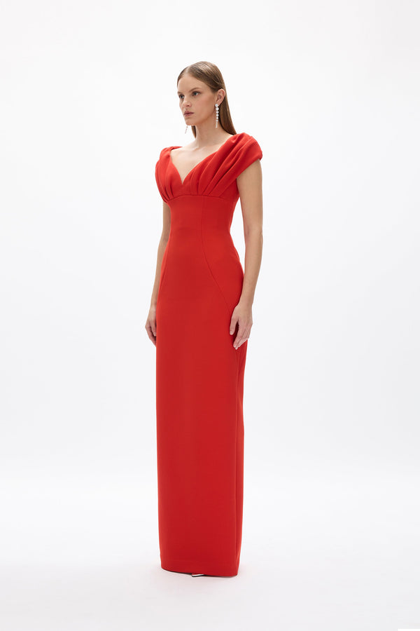 Rachel Gilbert Myra Gown Cherry | Shop Rachel Gilbert Online – Rachel Gilbert US