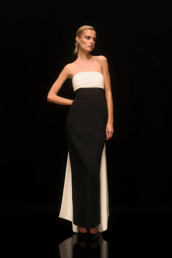 Rachel Gilbert Odette Gown Black Ivory | Shop Rachel Gilbert Online – Rachel Gilbert US