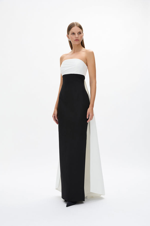 Rachel Gilbert Odette Gown Black Ivory | Shop Rachel Gilbert Online – Rachel Gilbert US