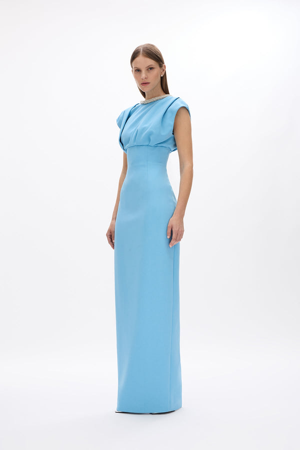 Rachel Gilbert Orion Trim Gown Blue | Shop Rachel Gilbert Online – Rachel Gilbert US