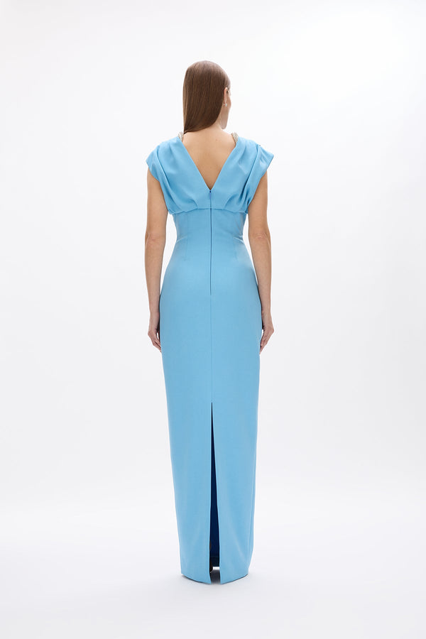 Rachel Gilbert Orion Trim Gown Blue | Shop Rachel Gilbert Online – Rachel Gilbert US