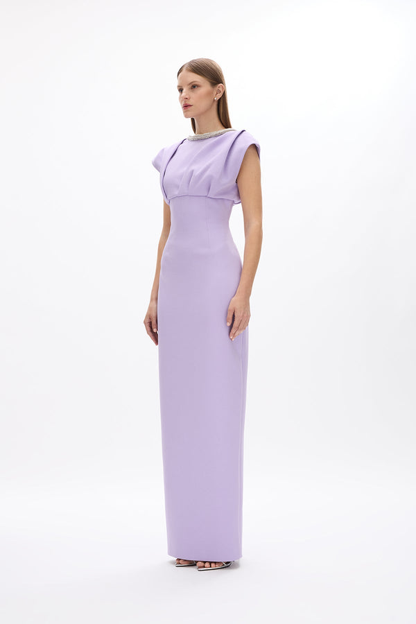 Rachel Gilbert Orion Trim Gown Lilac | Shop Rachel Gilbert Online – Rachel Gilbert US