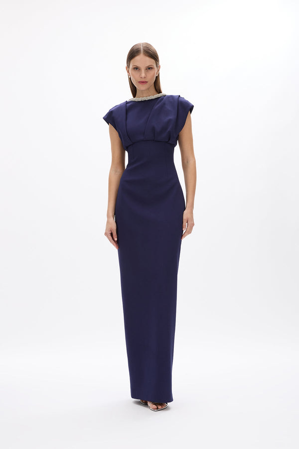 rachel gilbert Orion Trim Gown Navy | Shop Rachel Gilbert Online – Rachel Gilbert US