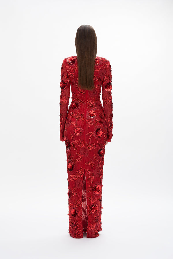 Rachel Gilbert Pierre Sleeve Gown Red | Shop Rachel Gilbert Online – Rachel Gilbert US
