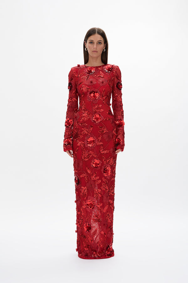 rachel gilbert Pierre Sleeve Gown Red | Shop Rachel Gilbert Online – Rachel Gilbert US