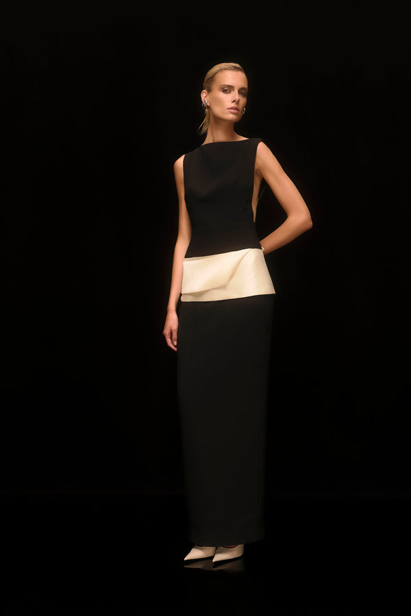 Rachel Gilbert Rikki Gown Black Ivory | Shop Rachel Gilbert Online – Rachel Gilbert US