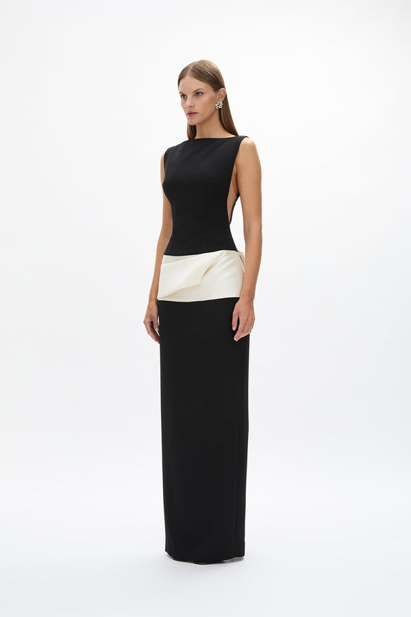 Rachel Gilbert Rikki Gown Black Ivory | Shop Rachel Gilbert Online – Rachel Gilbert US