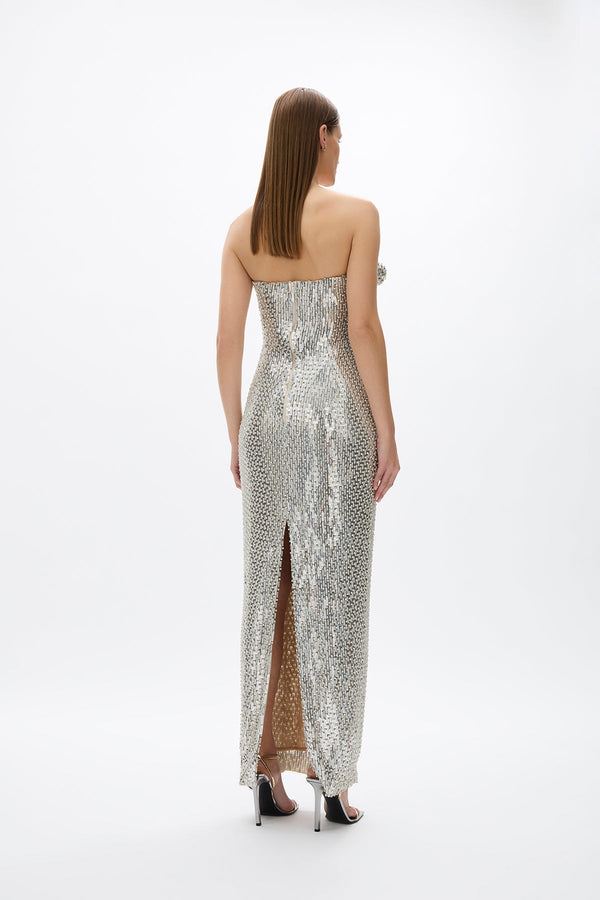 Rachel Gilbert Rosalie Gown Silver | Shop Rachel Gilbert Online – Rachel Gilbert US