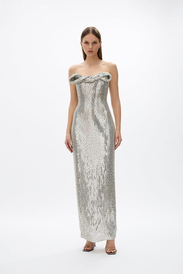 rachel gilbert Rosalie Gown Silver | Shop Rachel Gilbert Online – Rachel Gilbert US