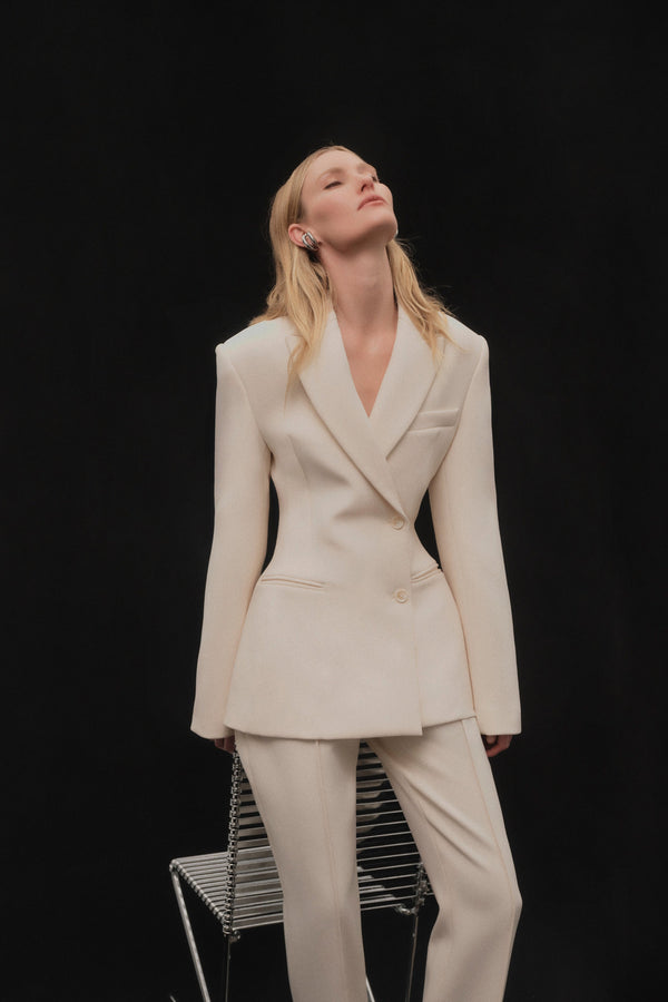 Rachel Gilbert Sergio Blazer Ivory | Shop Rachel Gilbert Online – Rachel Gilbert US
