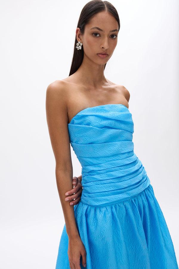 Rachel Gilbert Sophia Strapless Dress Blue | Shop Rachel Gilbert Online – Rachel Gilbert US