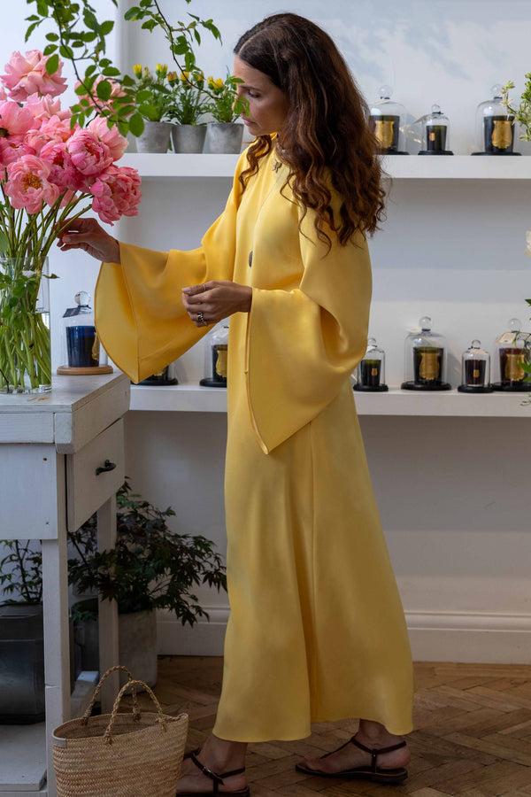 racil JACKIE KAFTAN DRESS in buttercup yellow – RACIL