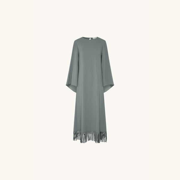racil JACKIE KAFTAN WITH FRINGES in moss green – RACIL