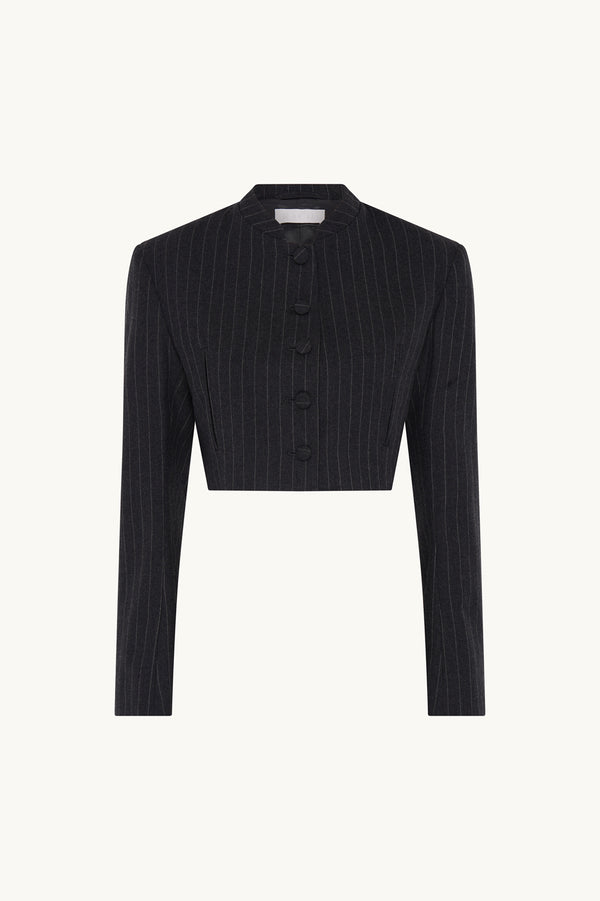 Racil MATILDA CROPPED JACKET In Charcoal Pinstripe – RACIL