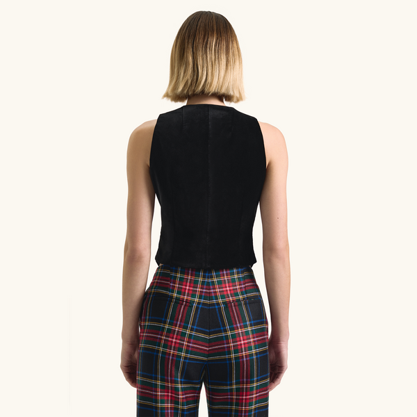 Racil NADIA BOW WAISTCOAT In Black Velvet – RACIL