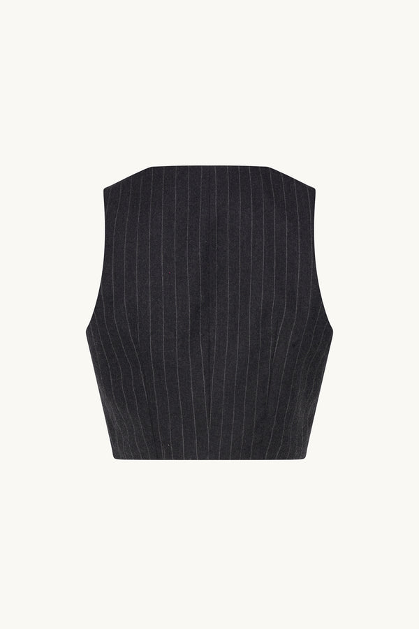 Racil TONY WAISTCOAT In Charcoal Pinstripe – RACIL