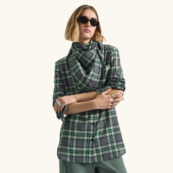 Racil WRAP ME SCARF In Green Check – RACIL