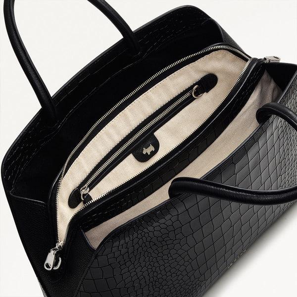 Radley London Black Faux Croc Grabs | Liverpool Street Icon AW24 | Radley