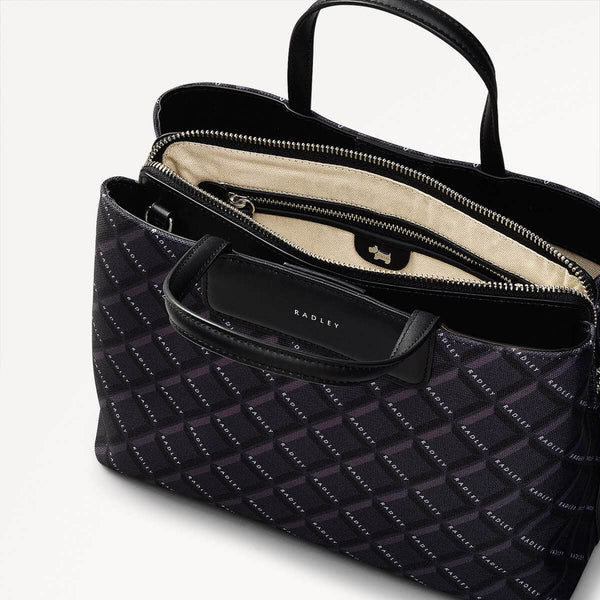 Radley London Black Grab Bag | Southwell Gardens Abstract Geo SS25 | Radley