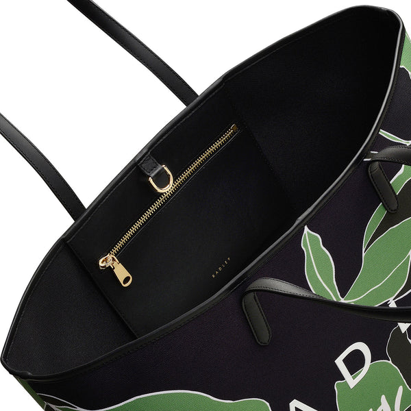 Radley London Black Large Tote Bag | Southwell Gardens Floral AW24 | Radley