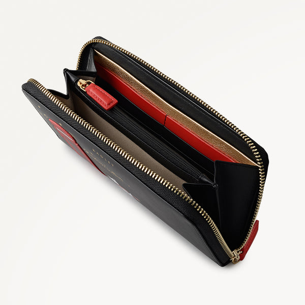 Radley London Black Large Zip Around Wallet | Christmas Is Calling AW25 | Radley London