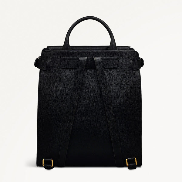 Radley London Black Leather Flapover Backpack | The Rathbone SS25 | Radley