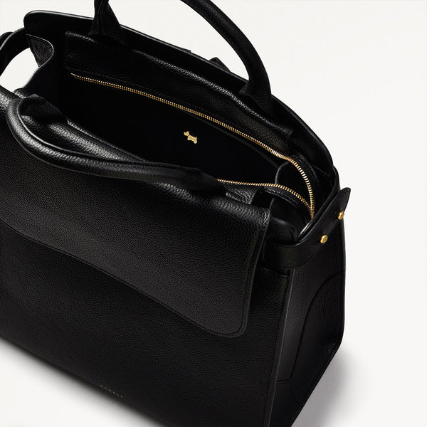 Radley London Black Leather Flapover Backpack | The Rathbone SS25 | Radley