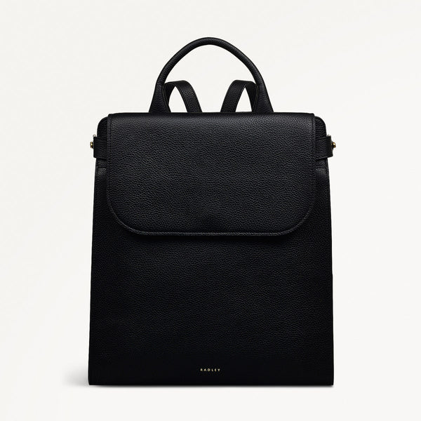 radley london Black Leather Flapover Backpack | The Rathbone SS25 | Radley