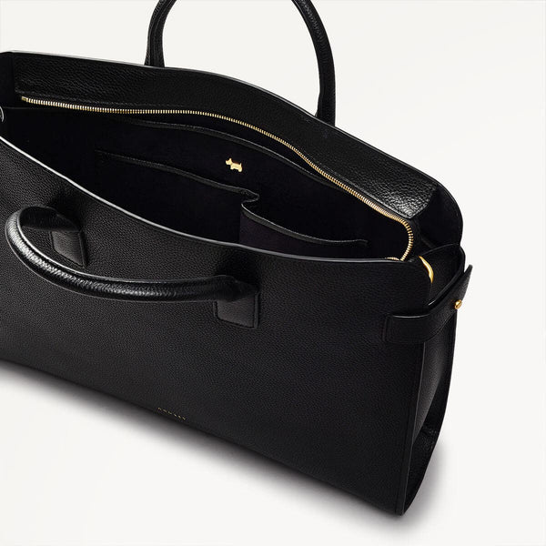 Radley London Black Leather Zip Laptop Bag | The Rathbone SS25 | Radley