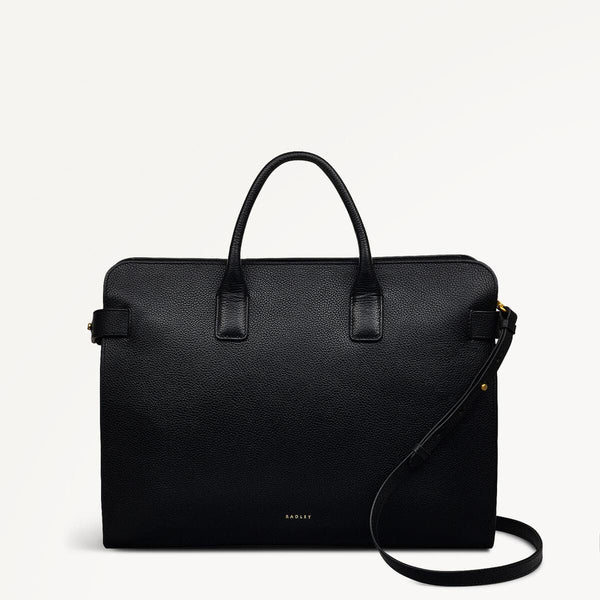 radley london Black Leather Zip Laptop Bag | The Rathbone SS25 | Radley