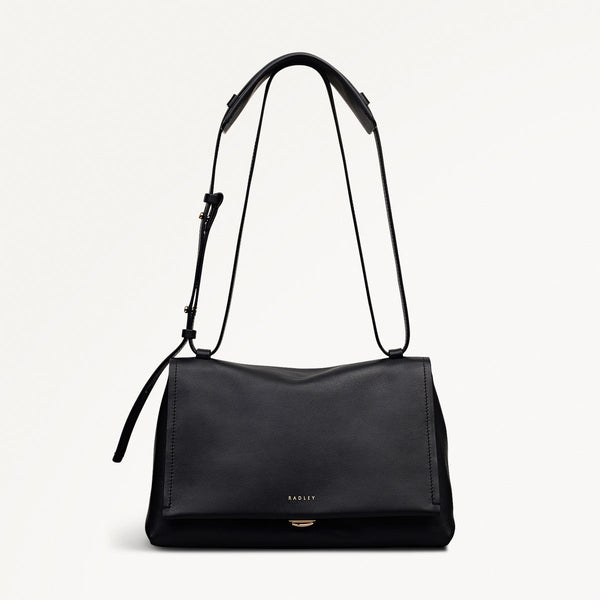 radley london Black Medium Flapover Shoulder | Mercer Street AW25 | Radley London