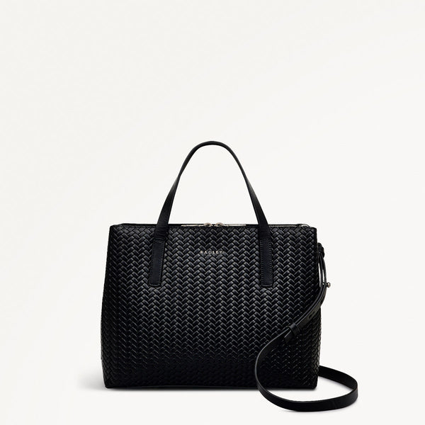 radley london Black Medium Grab Bag | Dukes Place Icon Weave Emboss AW24 | Radley