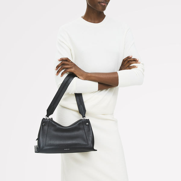 Radley London Black Medium Ziptop Shoulder | Hope Gardens AW25 | Radley London