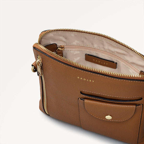 Radley London Caramel Brown Small Zip-Top Crossbody Bag | Ridge Park SS25 | Radley