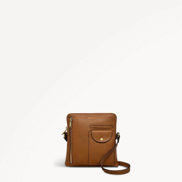 radley london Caramel Brown Small Zip-Top Crossbody Bag | Ridge Park SS25 | Radley