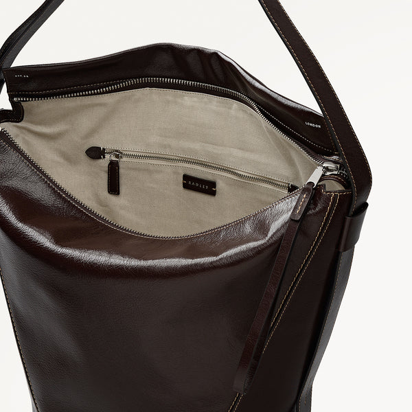 Radley London Dark Oak Large Ziptop Shoulder | De Beauvoir AW25 | Radley London
