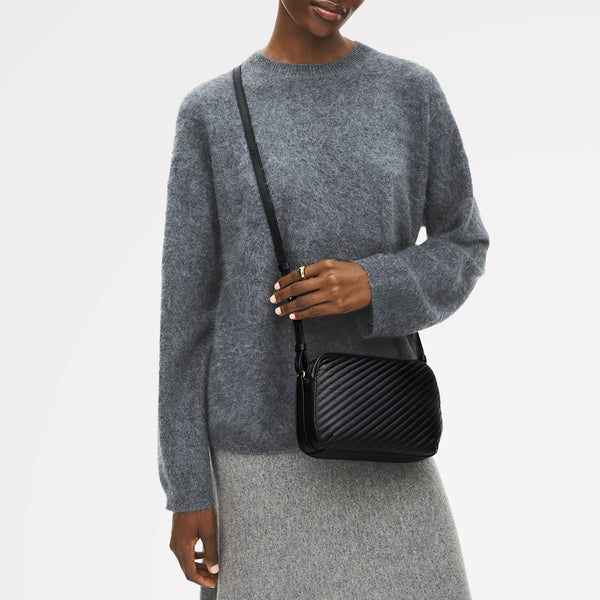 Radley London Dukes Place - Diagonal Quilt Medium Ziptop Cross Body Black - 113061