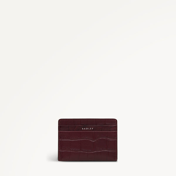 radley london Dukes Place - Faux Croc Small Card Holder Dark Cherry - 113149