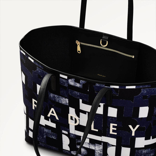 Radley London Evenfall Blue Tote Bag | Southwell Gardens Abstract Geo SS25 | Radley