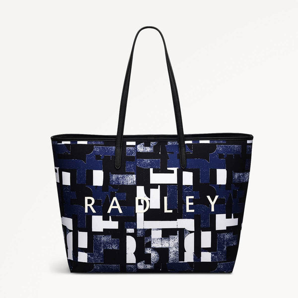 radley london Evenfall Blue Tote Bag | Southwell Gardens Abstract Geo SS25 | Radley