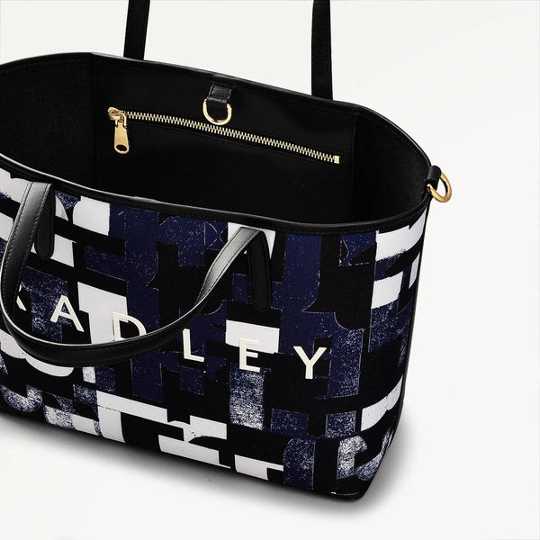Radley London Evenfall Open Top Blue Grab Bag | Southwell Gardens Abstract Geo SS25 | Radley