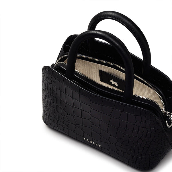 Radley London Faux Croc Black Grab Bag | Liverpool Street AW24 | Radley