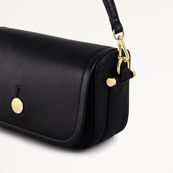 Radley London Flapover Leather Black Crossbody Bag | Bathurst Mews SS25 | Radley